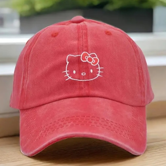 New red Hello Kitty cat baseball cap hat - Picture 1 of 7